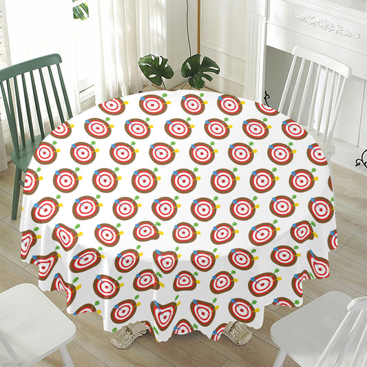 Colorful Darts And Dartboard Print Waterproof Round Tablecloth