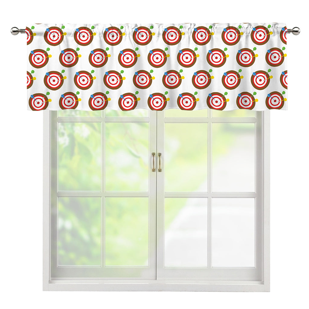 Colorful Darts And Dartboard Print Window Valance