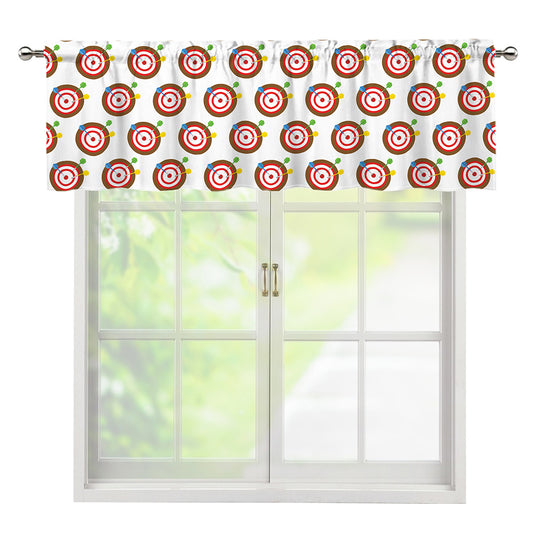 Colorful Darts And Dartboard Print Window Valance