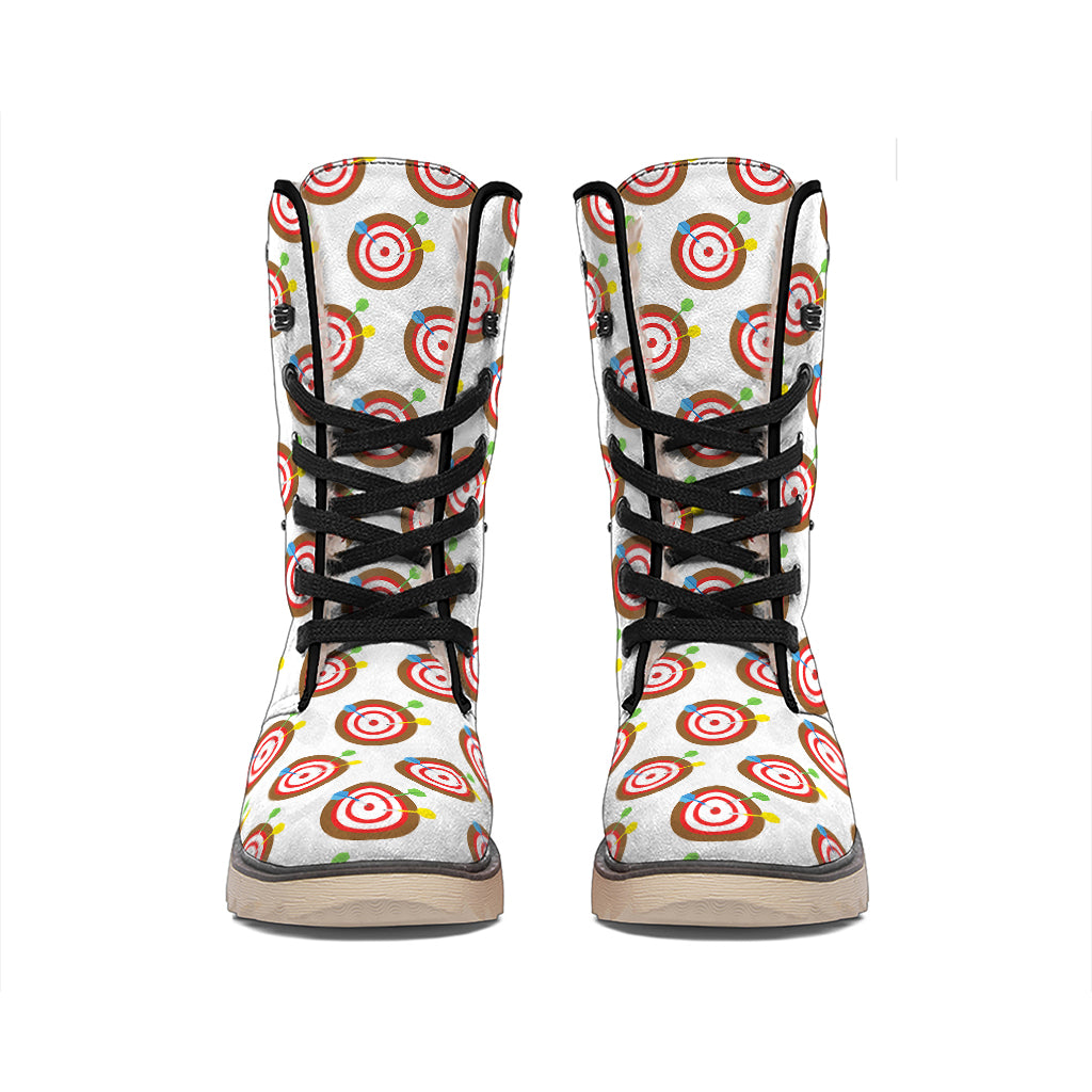 Colorful Darts And Dartboard Print Winter Boots