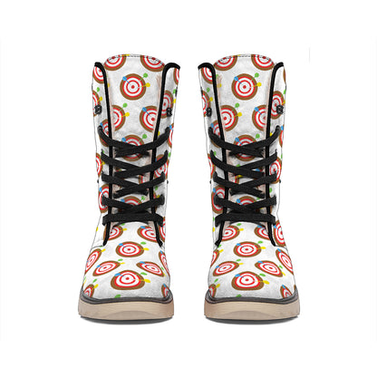 Colorful Darts And Dartboard Print Winter Boots