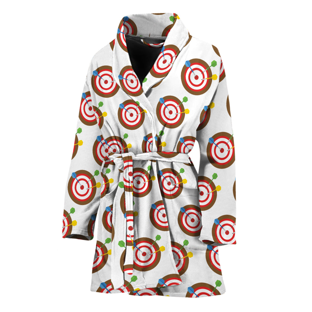 Colorful Darts And Dartboard Print Women's Bathrobe
