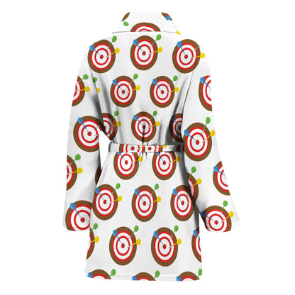 Colorful Darts And Dartboard Print Women's Bathrobe