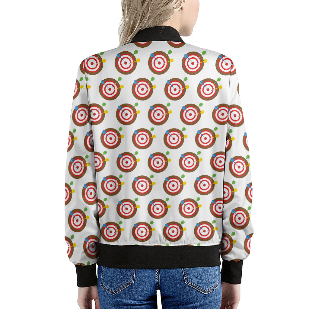 Colorful Darts And Dartboard Print Women's Bomber Jacket