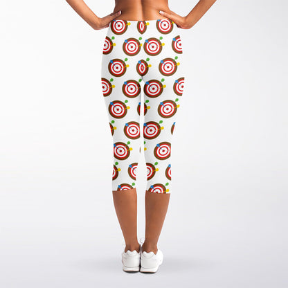 Colorful Darts And Dartboard Print Women's Capri Leggings