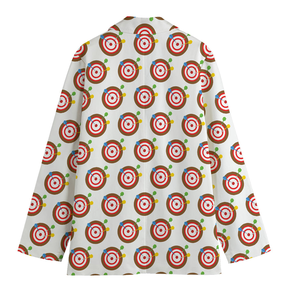 Colorful Darts And Dartboard Print Women's Cotton Blazer