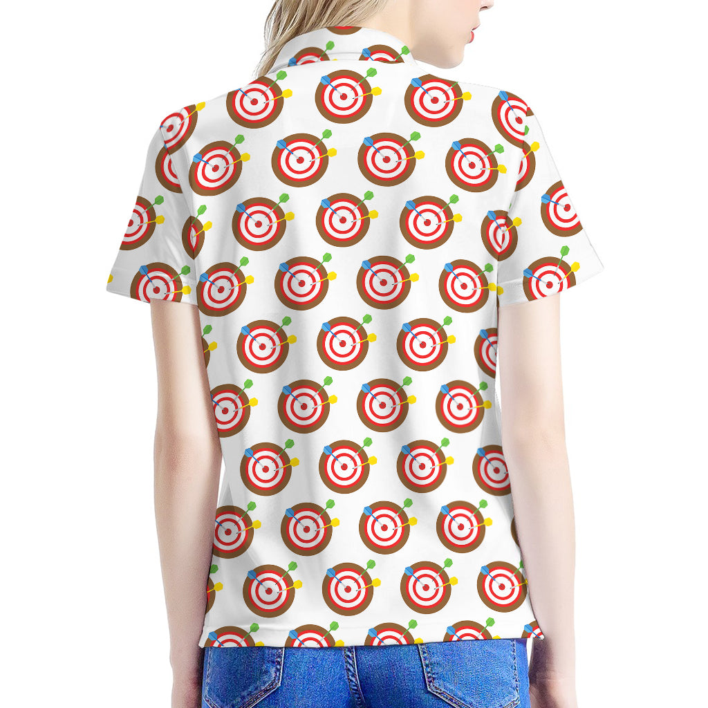 Colorful Darts And Dartboard Print Women's Polo Shirt