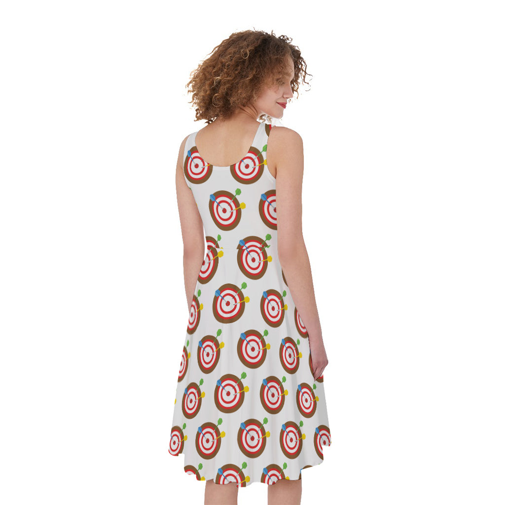 Colorful Darts And Dartboard Print Women's Sleeveless Dress