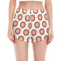 Colorful Darts And Dartboard Print Women's Split Running Shorts