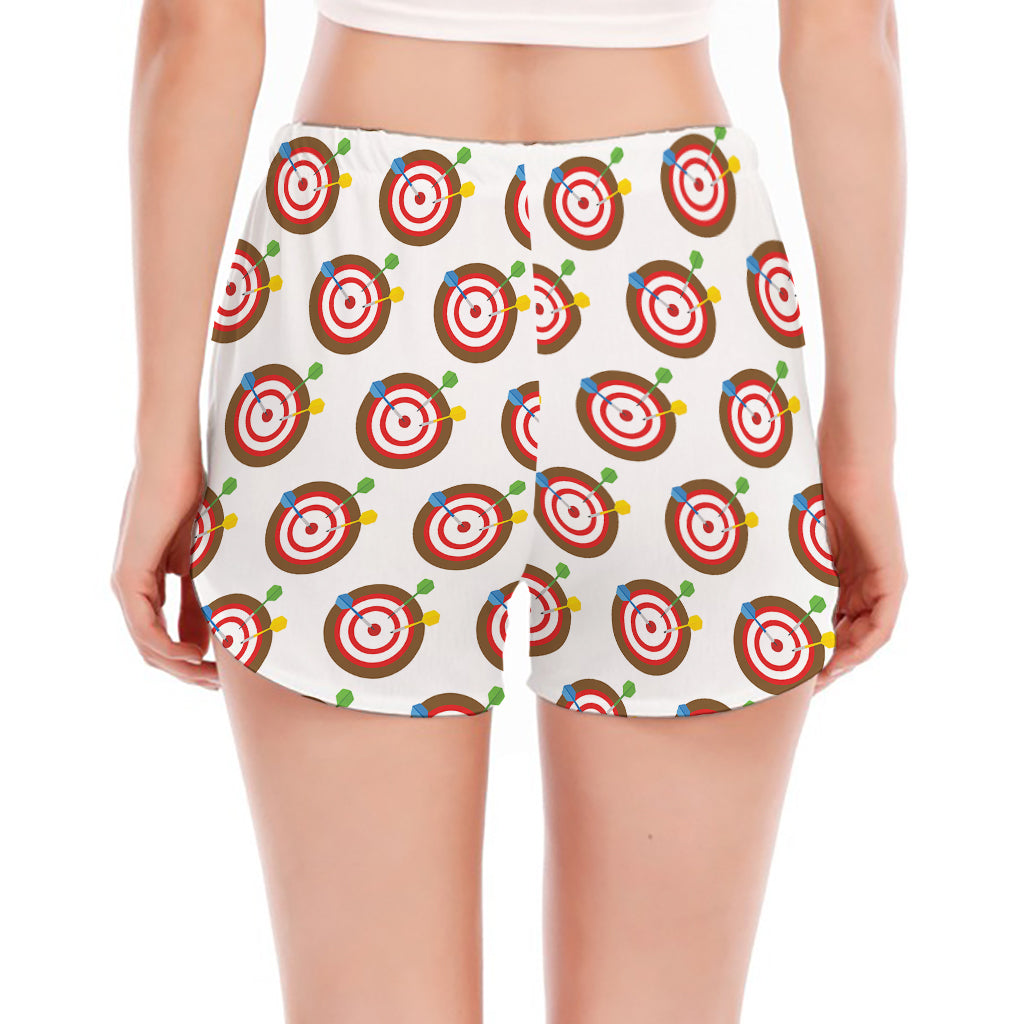 Colorful Darts And Dartboard Print Women's Split Running Shorts