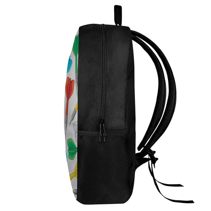 Colorful Darts Pattern Print 17 Inch Backpack