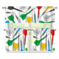 Colorful Darts Pattern Print 3 Piece Kitchen Curtains