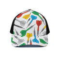 Colorful Darts Pattern Print Black Mesh Trucker Hat