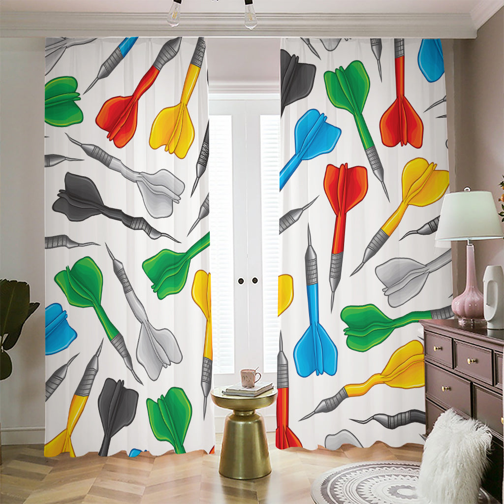 Colorful Darts Pattern Print Blackout Pencil Pleat Curtains