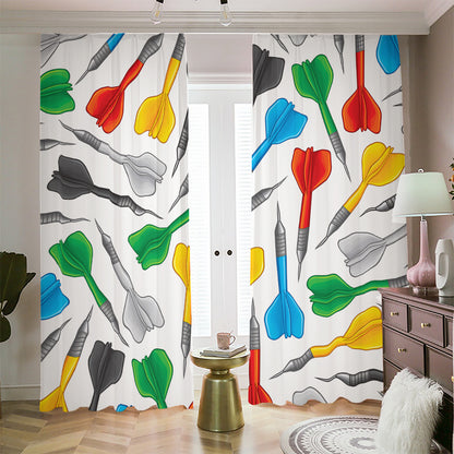 Colorful Darts Pattern Print Blackout Pencil Pleat Curtains