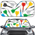 Colorful Darts Pattern Print Car Windshield Sun Shade