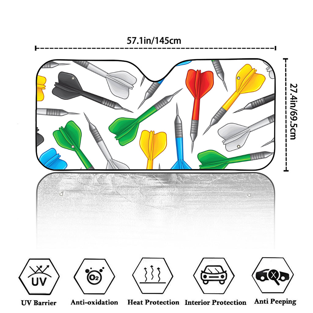 Colorful Darts Pattern Print Car Windshield Sun Shade