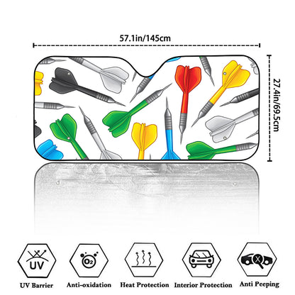 Colorful Darts Pattern Print Car Windshield Sun Shade