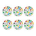 Colorful Darts Pattern Print Coaster Set