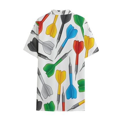 Colorful Darts Pattern Print Cotton Hawaiian Shirt