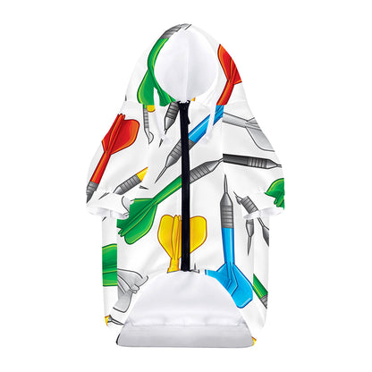 Colorful Darts Pattern Print Dog Zip Up Hoodie