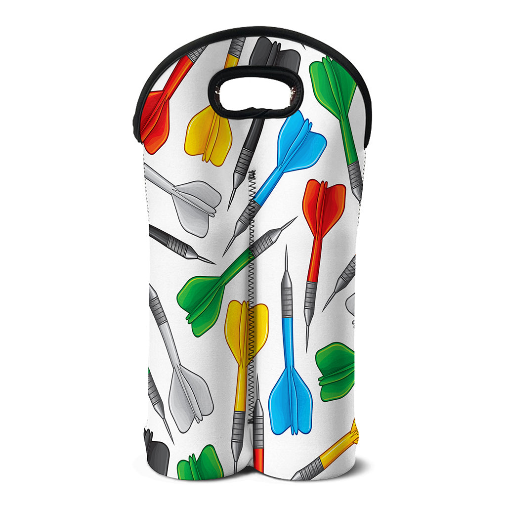 Colorful Darts Pattern Print Double Neoprene Wine Tote