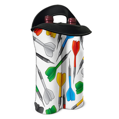 Colorful Darts Pattern Print Double Neoprene Wine Tote