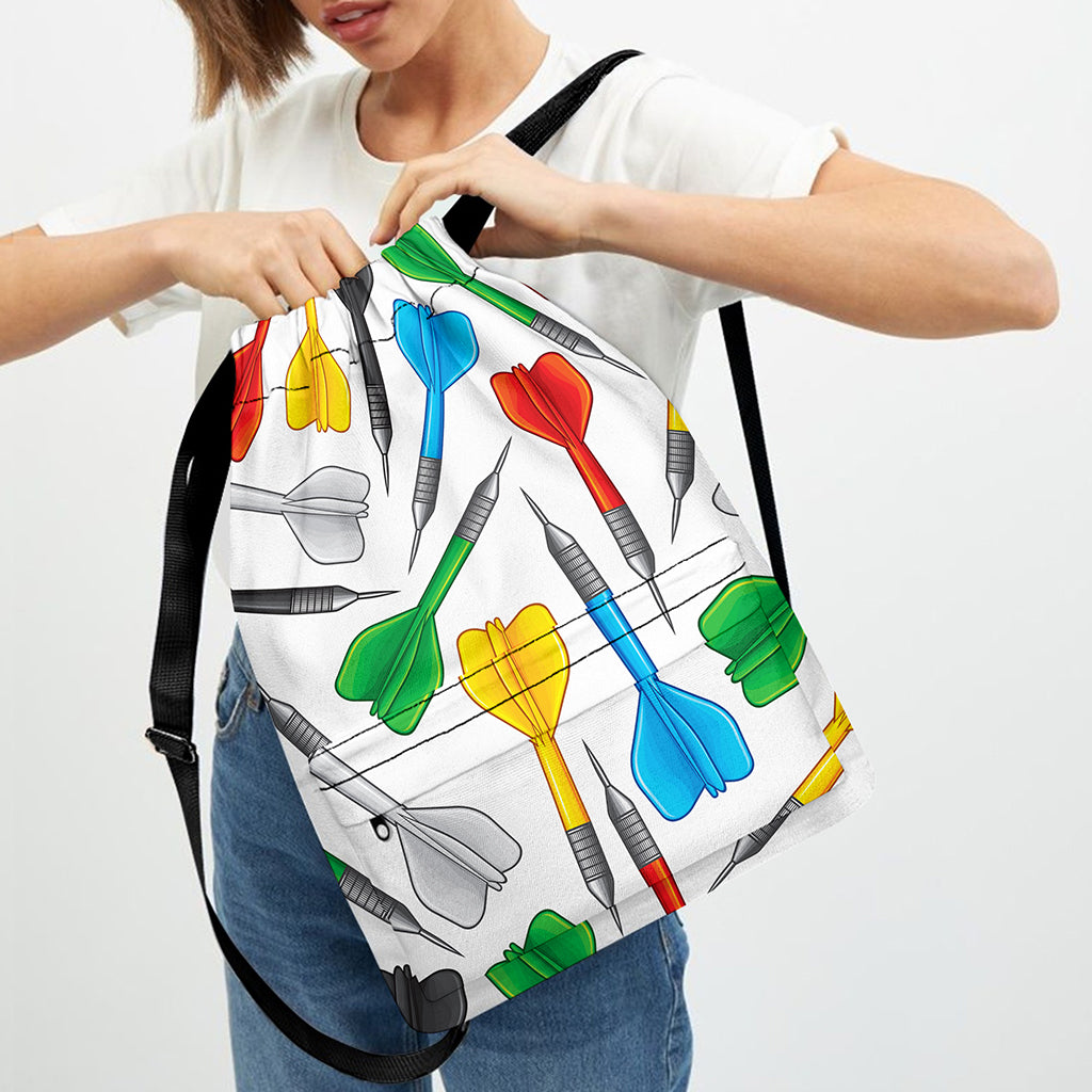 Colorful Darts Pattern Print Drawstring Backpack