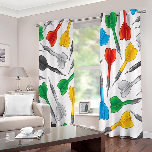 Colorful Darts Pattern Print Extra Wide Grommet Curtains