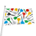 Colorful Darts Pattern Print Flag