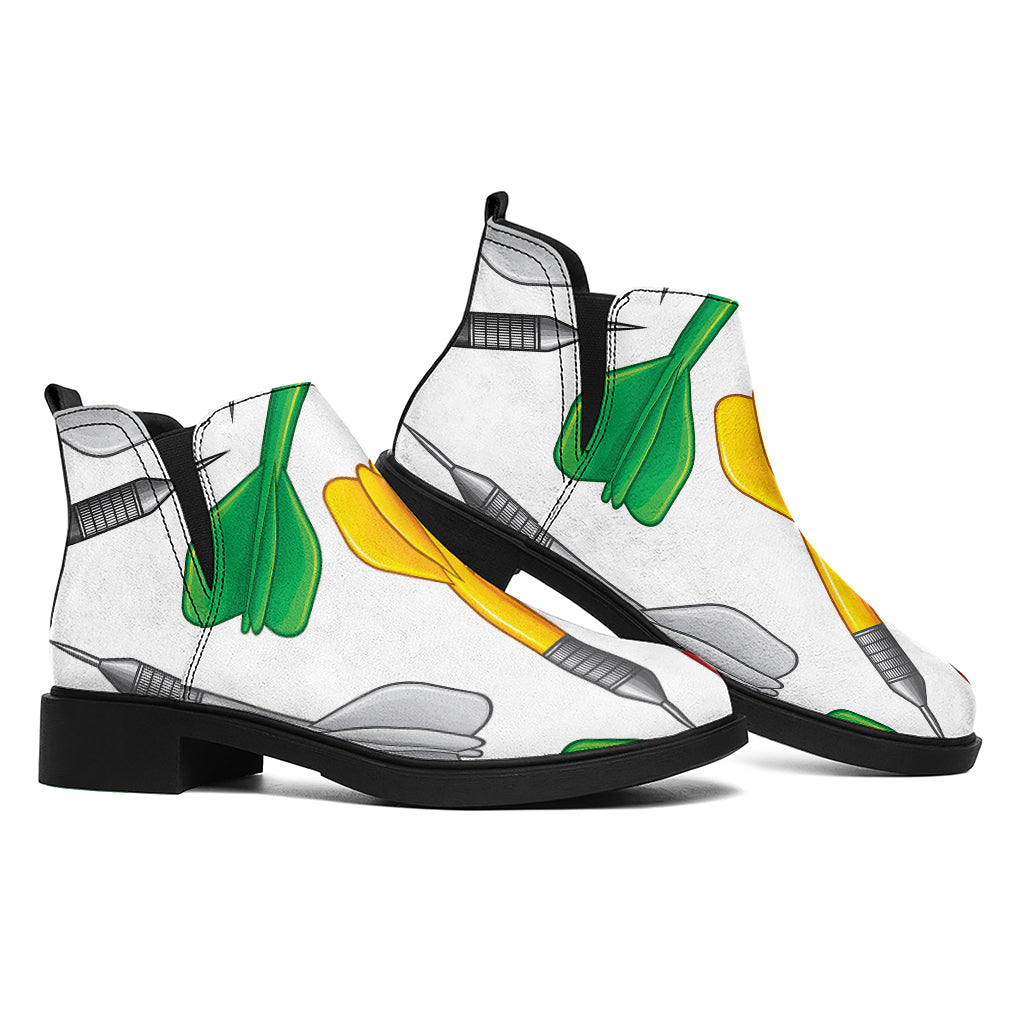 Colorful Darts Pattern Print Flat Ankle Boots