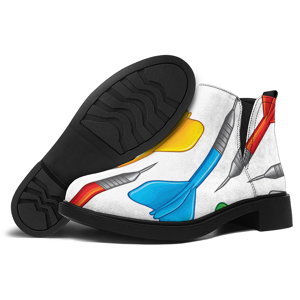 Colorful Darts Pattern Print Flat Ankle Boots