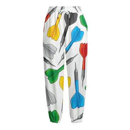 Colorful Darts Pattern Print Fleece Lined Knit Pants