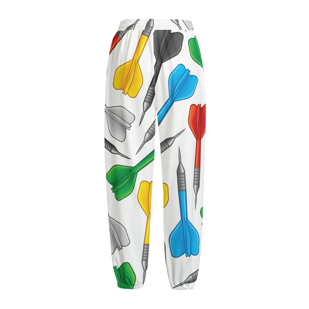 Colorful Darts Pattern Print Fleece Lined Knit Pants