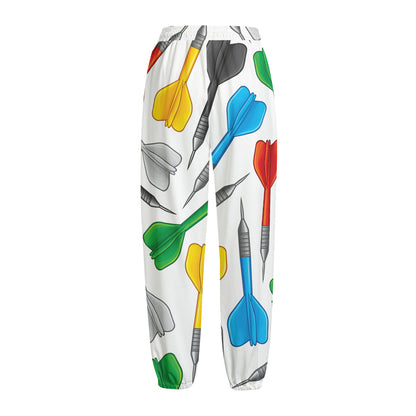 Colorful Darts Pattern Print Fleece Lined Knit Pants