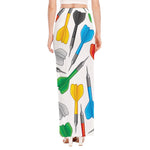 Colorful Darts Pattern Print High Slit Maxi Skirt