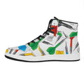 Colorful Darts Pattern Print High Top Leather Sneakers
