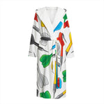 Colorful Darts Pattern Print Hooded Bathrobe