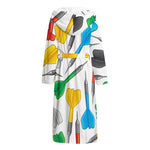 Colorful Darts Pattern Print Hooded Bathrobe
