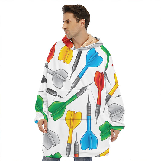 Colorful Darts Pattern Print Hoodie Blanket