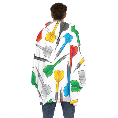 Colorful Darts Pattern Print Hoodie Blanket