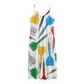 Colorful Darts Pattern Print Jersey Midi Cami Dress