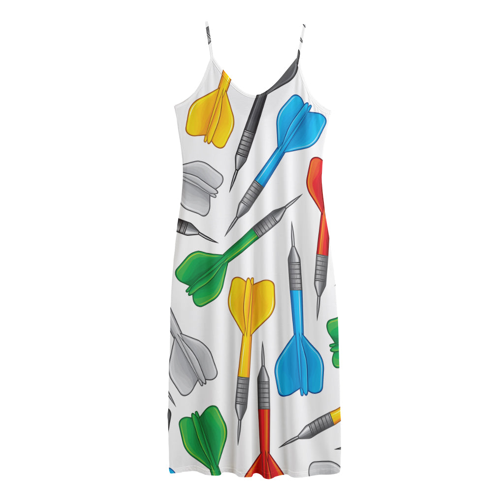 Colorful Darts Pattern Print Jersey Midi Cami Dress