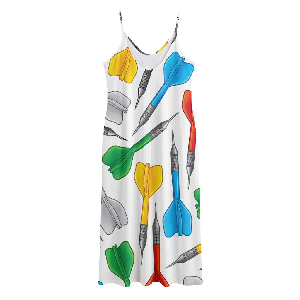 Colorful Darts Pattern Print Jersey Midi Cami Dress