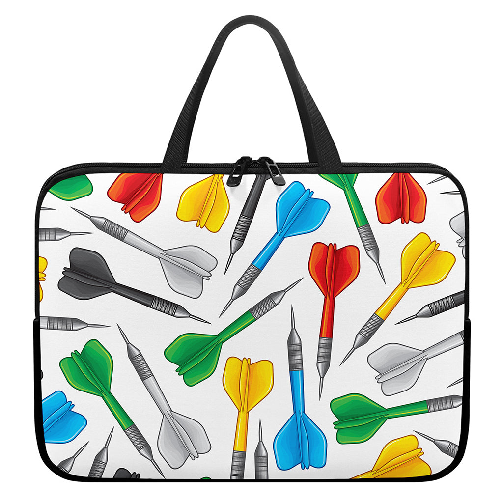 Colorful Darts Pattern Print Laptop Sleeve With Handle