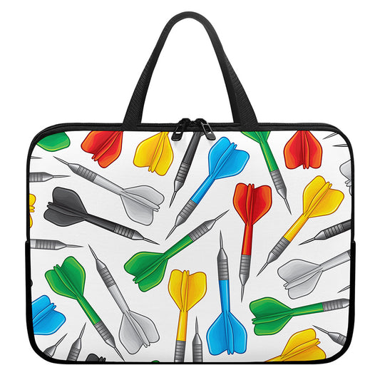 Colorful Darts Pattern Print Laptop Sleeve With Handle