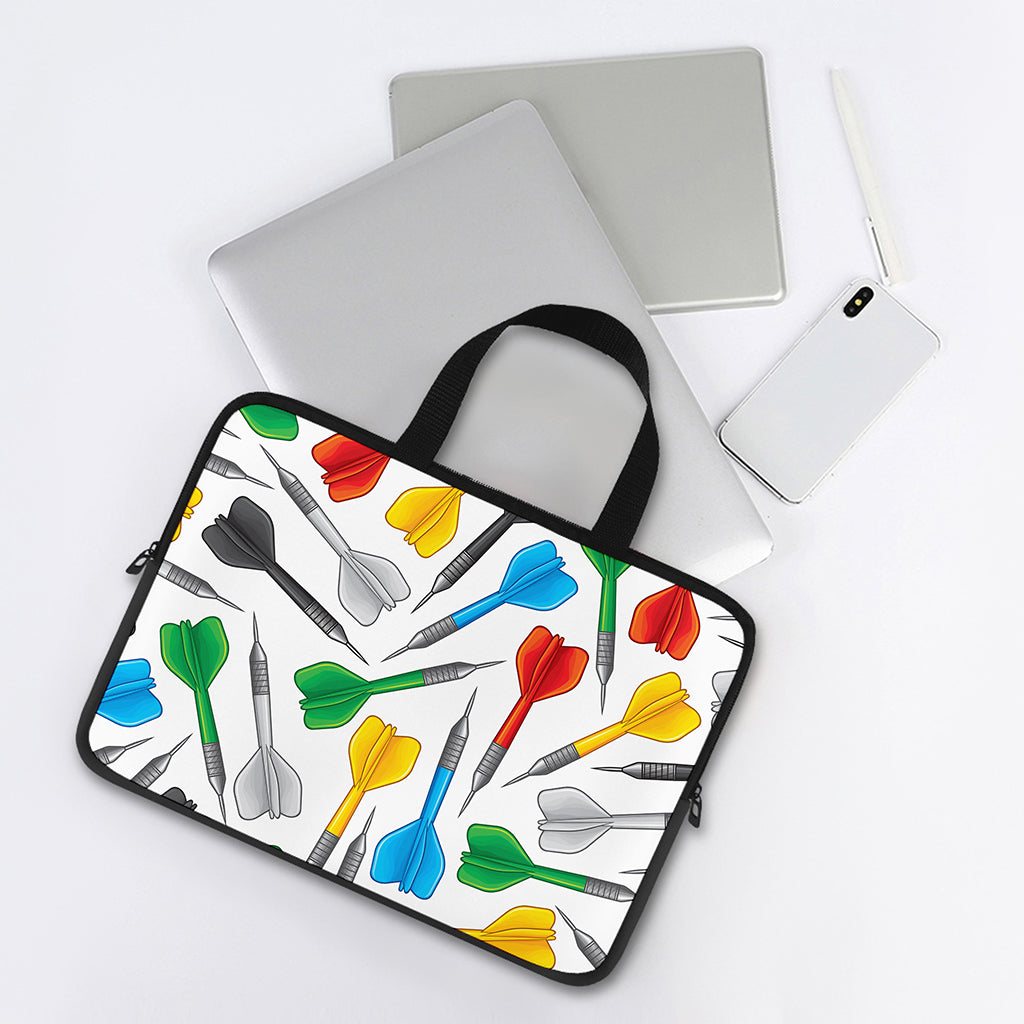Colorful Darts Pattern Print Laptop Sleeve With Handle
