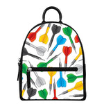 Colorful Darts Pattern Print Leather Backpack