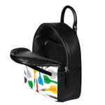 Colorful Darts Pattern Print Leather Backpack