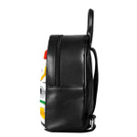 Colorful Darts Pattern Print Leather Backpack